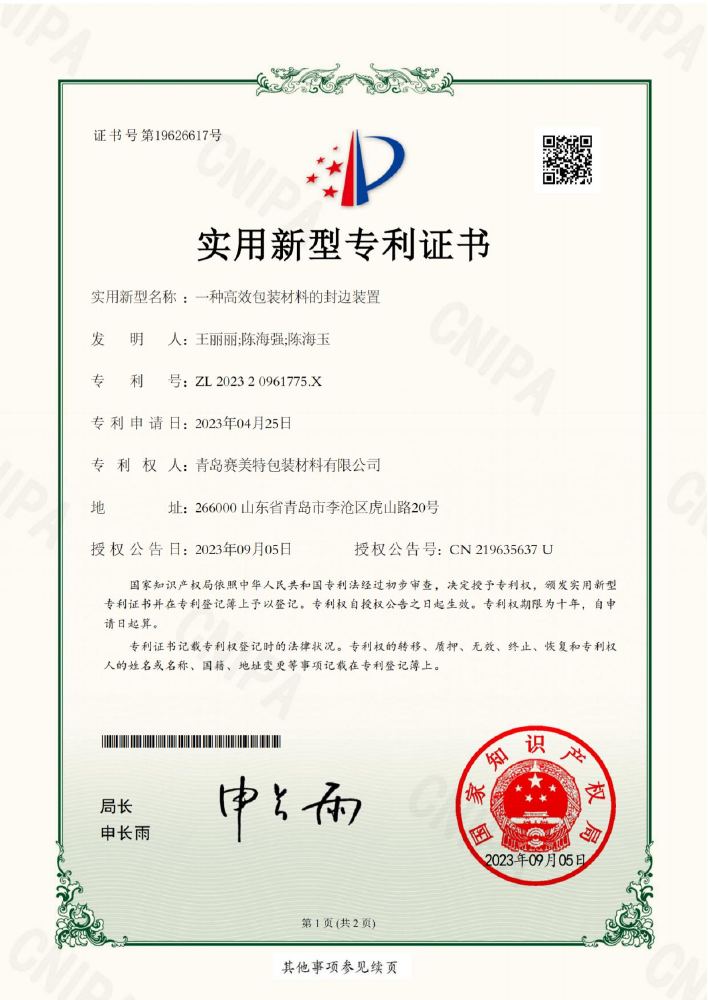 Patent certificate page 11